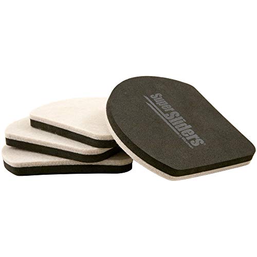 Super Sliders Slide & Hide Wiederverwendbare Möbel für harte Oberflächen, müheloses Bewegen und Oberflächenschutz, Beige, 17,8 cm, 4 Stück von SUPER SLIDERS