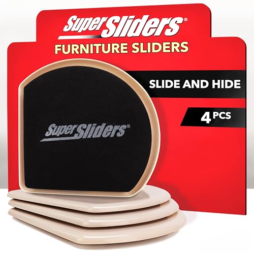 Super Sliders 4734295N Wiederverwendbare Möbelschieber für Teppiche, quadratische Kante für Wände und Ecken, bleibt unter Möbeln versteckt, 17,8 cm Leinen, 4 Stück Super Sliders 4734295N Wiederverwendbare Möbelschieber für Teppiche, quadratische Kante für Wände und Ecken, bleibt unter Möbeln versteckt, 17,8 cm Leinen, 4 Stück von SUPER SLIDERS