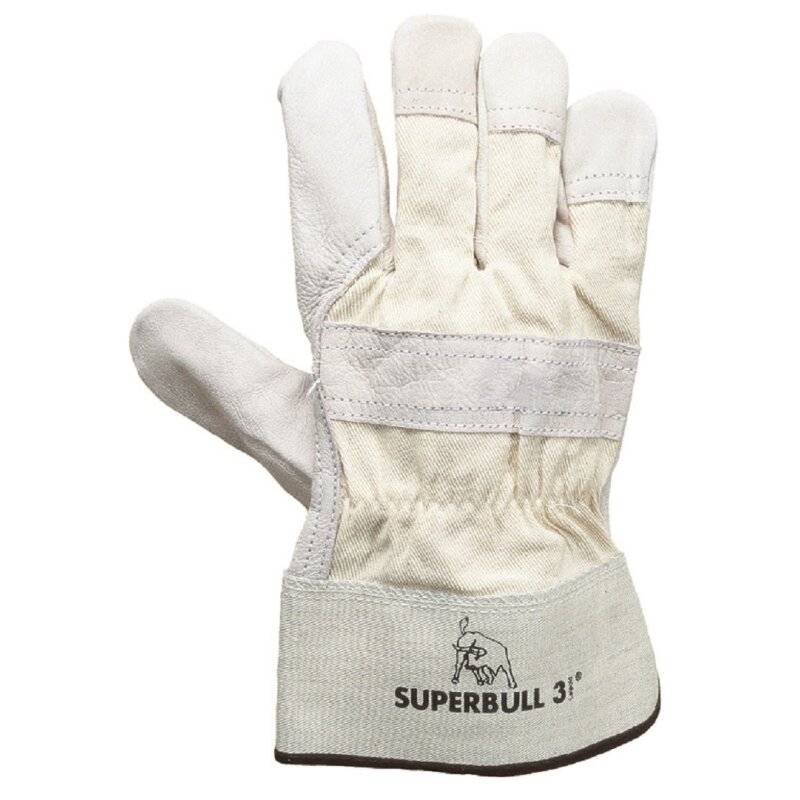 SUPERBULL 3 - TOP-Rindnarbenlederhandschuhe - PSA CAT II - naturgrau - Größe 10 von Richard Leipold GmbH