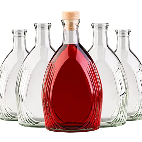 SUPERBUTELKI.PL ASTERIA Weinflaschen Leer 500 ml set 5 Stücke - Weinflasche Leer - Leere Weinflaschen Deko - Flaschen Leer - Glasflasche Deko - Leere Weinflaschen von SUPERBUTELKI.PL