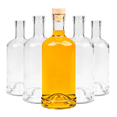 SUPERBUTELKI.PL Flaschen zum Befüllen 500ml - Likörflaschen zum Befüllen Glasflaschen - Flasche Glas Schraubverschluss Flaschen 5x von SUPERBUTELKI.PL