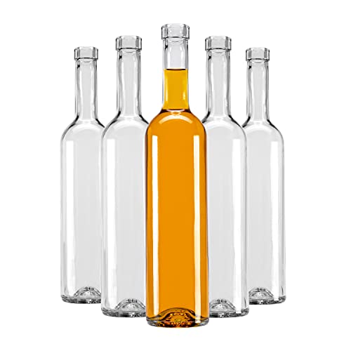 SUPERBUTELKI.PL Glasflasche 500ml Futura - Flaschen zum Befüllen 5 Stück - Likörflaschen - Flasche Weinflaschen Leer - Glasflaschen - Deko Flaschen - Perfekt für Tinkturen von SUPERBUTELKI.PL