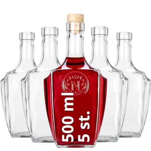 Glasflaschen 500ml - Weinflaschen Leer 5 Stücke - Glasflasche Bonaparte - Flaschen zum Befüllen - Glass bottle Mit Korken von SUPERBUTELKI.PL