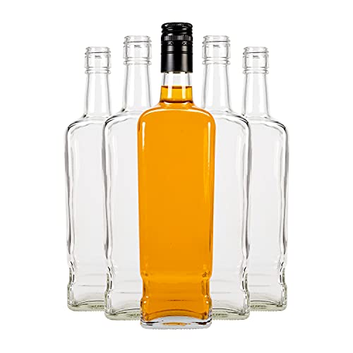 SUPERBUTELKI.PL Set mit 700ml Flaschen Walker 5 Stücke - Glass Beverage Bottles - Leere Glasflaschen Zum Befüllen - Deko Fläschchen - Elegantes Und Modernes Glas - Hochwertiges Glas (5, 700ml) von SUPERBUTELKI.PL