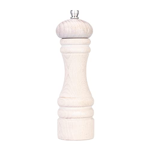 Salz und Pfeffermühle - Ideal als Gewürzmühle - Salz und Pfefferstreuer - Aus Holz mit großer Sorgfalt und Liebe zum Detail gefertigt - Klassisches Design - 18 cm (WEISS) von SUPERBUTELKI.PL