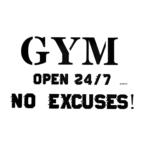 SUPERDANT Gym Wandsticker Open 24/7 NO EXCUSES Wandaufkleber DIY Wandtattoo Fitnessstudios Dekoion Vinyl Wandsticker Für Übungsraum Wohnzimmer Schlafzimmer GYM Sport Poster 58x35.5cm von SUPERDANT