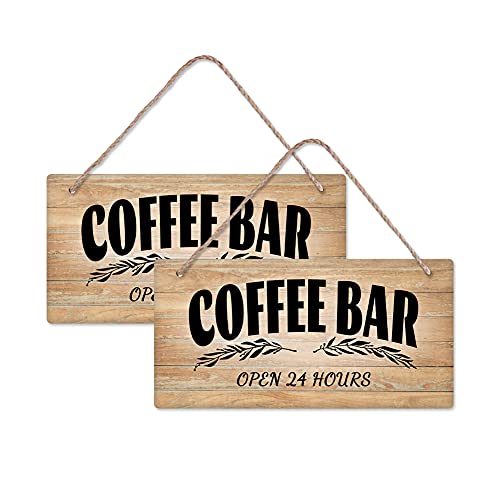 SUPERDANT 2 Sets Kaffeebar Holz Hängeschild Plaque Ladenschild Rechteck Wandkunst Schild Zweigmuster Hängeschild Für Kaffeebar Café Tür Und Wanddekoration SUPERDANT 2 Sets Kaffeebar Holz Hängeschild Plaque Ladenschild Rechteck Wandkunst Schild Zweigmuster Hängeschild Für Kaffeebar Café Tür Und Wanddekoration von SUPERDANT