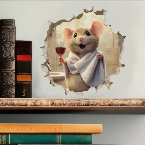 SUPERDANT 3D Wandaufkleber Mausleben Maus Wandsticker Raumdeko Maus Wandtattoo Tapete Für Kinderspielzimmer 3D Vinyl Wandsticker Mit Kaputter Wanddekoration Für Badezimmer Toilette Kinderzimmer SUPERDANT 3D Wandaufkleber Mausleben Maus Wandsticker Raumdeko Maus Wandtattoo Tapete Für Kinderspielzimmer 3D Vinyl Wandsticker Mit Kaputter Wanddekoration Für Badezimmer Toilette Kinderzimmer von SUPERDANT