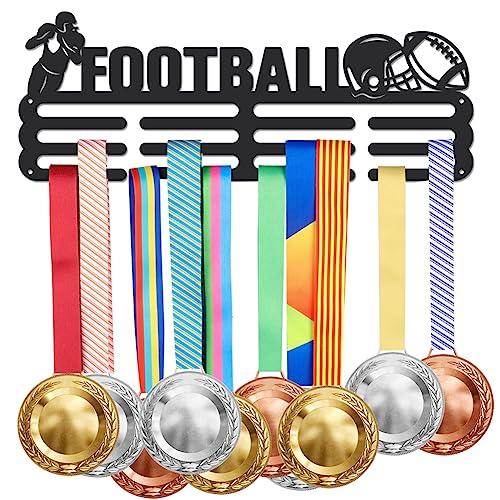 SUPERDANT American Football Medaillenaufhänger Halter Display Fußball Sport Medaillen Display Rack Haken Für 60+ Medaillen Wandhalterung Band Display Halter Aufhänger Dekor Eisenhaken Kindergeschenke von SUPERDANT