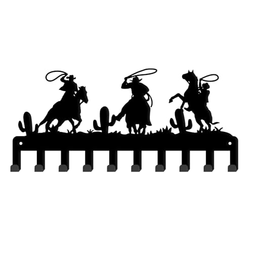 SUPERDANT Cowboy Schlüsselbrett Reitpferd Schlüsselaufhänger Dekorativ 10 Haken Schlüsselhalter Wand Wandmontage Eingangsbereich Schlüsselgürtel Regenschirmhaken Personalisierter Für Die Tür von SUPERDANT