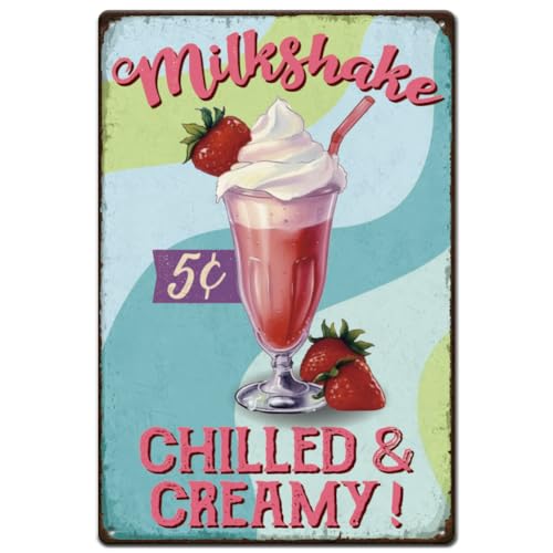 SUPERDANT Erdbeer Milchshake Blechschild Gekühlt Und Cremig Metallschild Vintage Deko Retro Blechschilder Lustige Deko Poster Metallschilder Für Restaurant Dessertladen Dekoration SUPERDANT Erdbeer Milchshake Blechschild Gekühlt Und Cremig Metallschild Vintage Deko Retro Blechschilder Lustige Deko Poster Metallschilder Für Restaurant Dessertladen Dekoration von SUPERDANT