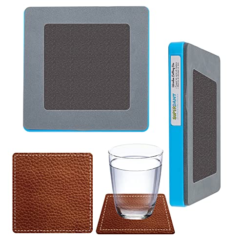 SUPERDANT Getränkeuntersetzer zum Selbermachen, Leder, Kunstleder, quadratische Form, für Kaffee, Getränke, Gläser, Nähmatte von SUPERDANT