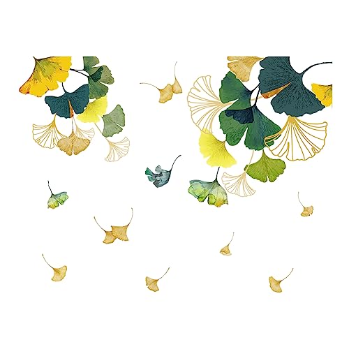 SUPERDANT Ginkgo Blätter Wandaufkleber Herbstpflanzen Wandaufkleber Ginkgo Blatt Wandaufkleber Aufkleber Dekor Kunst Gelbe Blätter Abziehen Und Aufkleben Wandkunst Dekor Für Schlafzimmer Wohnzimmer von SUPERDANT