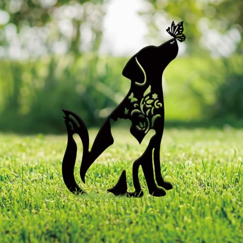 SUPERDANT Katzen Und Hundedekor Metall Gartendekor Mit Hund Und Schmetterling Schwarze Silhouette Außendekor Katze Und Flowern Zaunpfähle Dekorative Wandkunst Für Bauernhof Rasen Terrasse Geschenke SUPERDANT Katzen Und Hundedekor Metall Gartendekor Mit Hund Und Schmetterling Schwarze Silhouette Außendekor Katze Und Flowern Zaunpfähle Dekorative Wandkunst Für Bauernhof Rasen Terrasse Geschenke von SUPERDANT