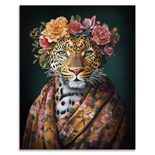 SUPERDANT Leopard Mit Girlandenkopf Wanddrucke Vintage Wandkunst Poster Wandposter Drucke Für Wände Tierposter Für Schlafzimmer Kunstwerk Ästhetische Poster Ungerahmt 28x35cm SUPERDANT Leopard Mit Girlandenkopf Wanddrucke Vintage Wandkunst Poster Wandposter Drucke Für Wände Tierposter Für Schlafzimmer Kunstwerk Ästhetische Poster Ungerahmt 28x35cm von SUPERDANT