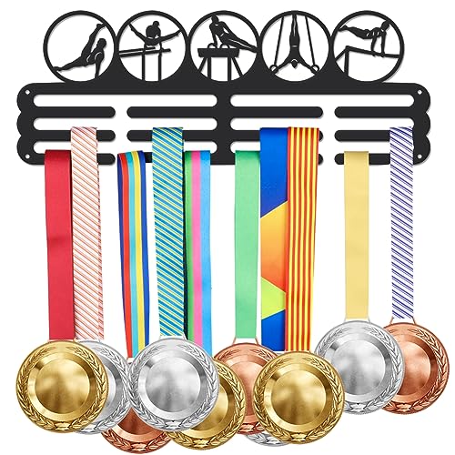 SUPERDANT Male Gymnastics Medal Hanger Holder Display Men’s Gymnastics Sports Medals Display Rack for 60+ Medals Wall Mount Iron Ribbon Hook Hanger Decor for Athletes Players Gifts for Kids von SUPERDANT