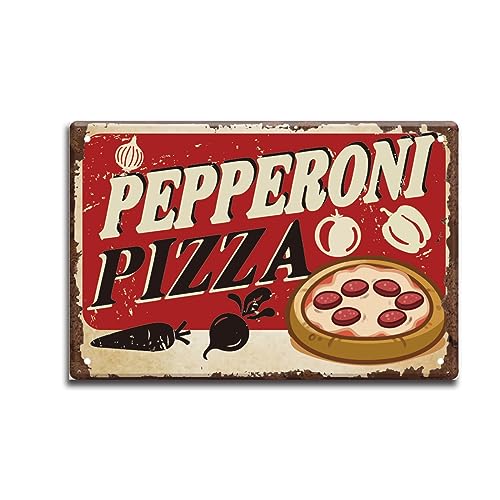 SUPERDANT Metall Blechschild Amerikanische Peperoni Pizza Vintage Eisenschild Pizzaladen Dekoration Man Cave Bar Restaurant Metallplakette Retro Wandkunst Poster Für Restaurants Cafés Kneipen SUPERDANT Metall Blechschild Amerikanische Peperoni Pizza Vintage Eisenschild Pizzaladen Dekoration Man Cave Bar Restaurant Metallplakette Retro Wandkunst Poster Für Restaurants Cafés Kneipen von SUPERDANT