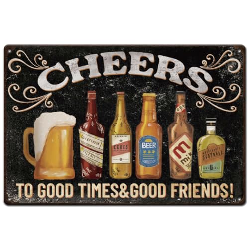 SUPERDANT Metallschild Cheers Blechschild Für Zuhause Bar Dekoration Pub Bier Cheers Retro Blechschild To Good Time And Good Friends Vintage Wanddekoration Kellerdekoration Männerhöhle Wanddekor SUPERDANT Metallschild Cheers Blechschild Für Zuhause Bar Dekoration Pub Bier Cheers Retro Blechschild To Good Time And Good Friends Vintage Wanddekoration Kellerdekoration Männerhöhle Wanddekor von SUPERDANT