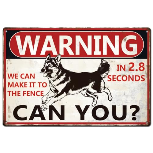 SUPERDANT Metallschild Mit Hundemotiv Deutscher Schäferhund Blechschild Vintage Deko Warnung Retro Blechschild Sünde Lustige Warnzitate Vintage Schild Retro Deko Für Männerhöhle Gartentür von SUPERDANT