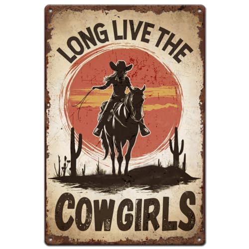 SUPERDANT Blechschild Mit Dem Motiv Metallschild Western Cowgirls Long Live The Cowgirls Retro Blechschilder Western Metallschilder Wanddekoration Für Bar Männerhöhle Bauernhaus Wohnzimmer Metalldekor SUPERDANT Blechschild Mit Dem Motiv Metallschild Western Cowgirls Long Live The Cowgirls Retro Blechschilder Western Metallschilder Wanddekoration Für Bar Männerhöhle Bauernhaus Wohnzimmer Metalldekor von SUPERDANT