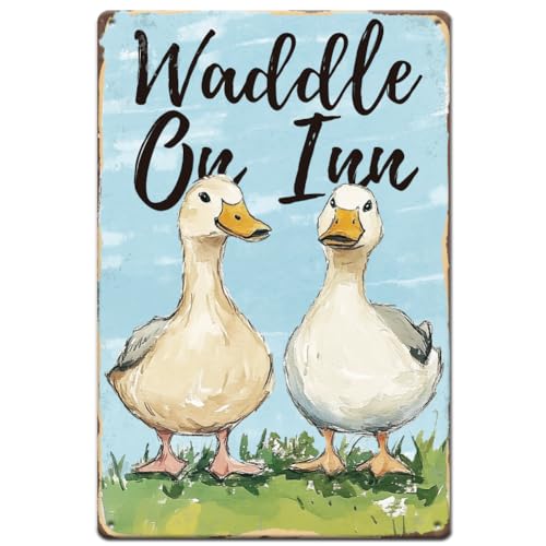 SUPERDANT Metallschild Mit Der Aufschrift Blechschild Waddle Duck Retro Blechschild Tierposter Vintage Schild Für Wohnzimmer Restaurants Bauernhöfe Cafés Kneipen Garten Hinterhof Zuhause Wandkunst SUPERDANT Metallschild Mit Der Aufschrift Blechschild Waddle Duck Retro Blechschild Tierposter Vintage Schild Für Wohnzimmer Restaurants Bauernhöfe Cafés Kneipen Garten Hinterhof Zuhause Wandkunst von SUPERDANT