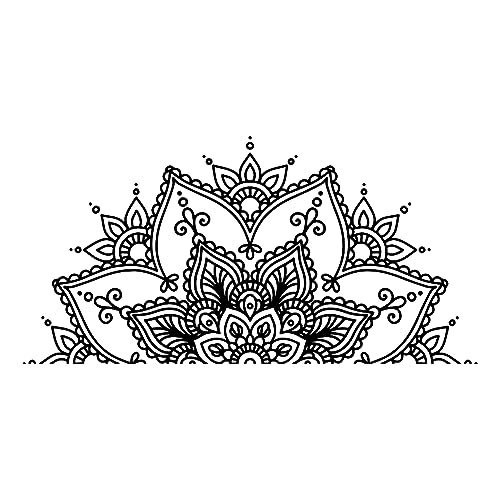 SUPERDANT Schwarze Mandala Wandaufkleber Skelett Mandala Wandaufkleber Kopfteil Aufkleber Blumen Mandala Wandaufkleber Deckendekoration Für Schlafzimmer Wohnzimmer Yoga Studio von SUPERDANT