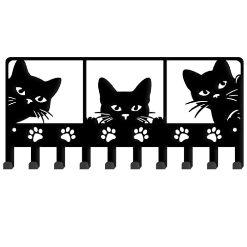 SUPERDANT Schwarzer Katzen Schlüsselbrett Mit 10 Haken Schlüsselhalter Guckende Katzenhaken Deko Schlüsselleiste Lustiger Schlüsselhalter Schlüsselleiste Für Hundeleine Eingangsbereich Zuhause SUPERDANT Schwarzer Katzen Schlüsselbrett Mit 10 Haken Schlüsselhalter Guckende Katzenhaken Deko Schlüsselleiste Lustiger Schlüsselhalter Schlüsselleiste Für Hundeleine Eingangsbereich Zuhause von SUPERDANT