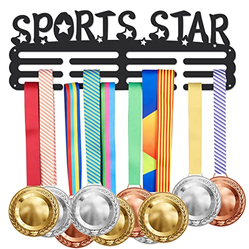 SUPERDANT Sports Star Medaillen-Display Medaillenhalter Inspirierende Worte Medaillenhalter Eisen Wandhaken Medaillenständer Display Wandbehang Geschenke Für Sportfans Für Über 60 Medaillen von SUPERDANT