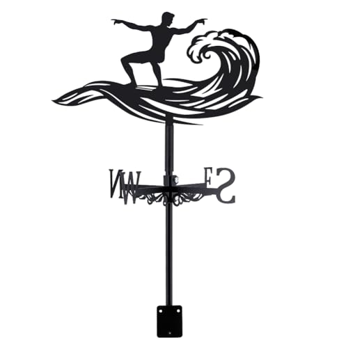 SUPERDANT Surf Wetterhahn Surfen Und Surfbrett Wetterfahne Aus Metall Weather Vane Dekorative Windrichtungsschilder Wetterfahnen Für Bauernhaus Garten Außenbereich Rasen Dachdekoration SUPERDANT Surf Wetterhahn Surfen Und Surfbrett Wetterfahne Aus Metall Weather Vane Dekorative Windrichtungsschilder Wetterfahnen Für Bauernhaus Garten Außenbereich Rasen Dachdekoration von SUPERDANT