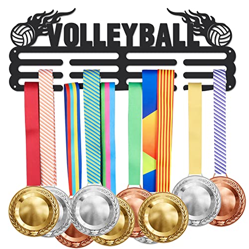 SUPERDANT Volleyball Medaillen Aufhänger Sport Medaillen Ausstellungsständer Für 60+ Medaillen Wandhalterung Band Display Halter Aufhänger Dekoration Eisenhaken Geschenke Für Sportler von SUPERDANT