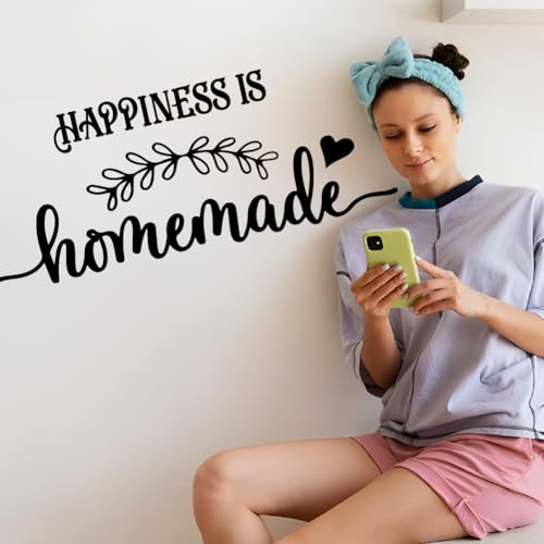 SUPERDANT Wandaufkleber Happiness Is Homemade PVC Wasserdicht Schwarzer Text Selbstklebendes Aufkleberset Dekoration Für Schlafzimmer Wohnzimmer Badezimmer Büros Lounges Zuhause SUPERDANT Wandaufkleber Happiness Is Homemade PVC Wasserdicht Schwarzer Text Selbstklebendes Aufkleberset Dekoration Für Schlafzimmer Wohnzimmer Badezimmer Büros Lounges Zuhause von SUPERDANT