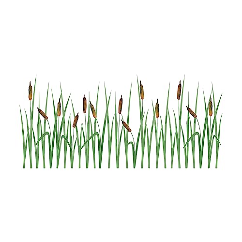 SUPERDANT Wandaufkleber Mit Grünen Pflanzen Schilf Wandaufkleber Mit Gras Natur PVC Wanddekoration Für Schlafzimmer Zuhause Klassenzimmer Dekorationen von SUPERDANT