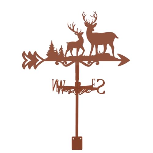 SUPERDANT Wetterhahn Hirsch Wetterfahne Hirschbock Wildtiere Weather Vane Walddach Garten Richtungsschild Outdoor Bauernhaus Wetterfahnen fürs Wetterhahn Für Bauernhof Scheunen Schuppen Garten von SUPERDANT