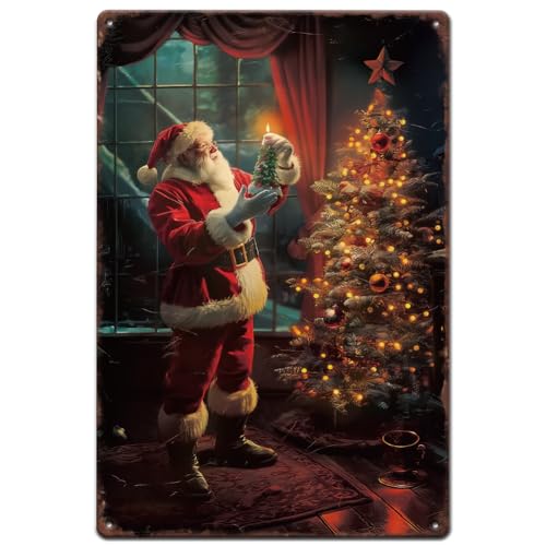 SUPERDANT Weihnachtsmann Metall Blechschilder Weihnachtsbaum Metallschild Vintage Santa Blechschild Plakette Retro Metallposter Für Weihnachtsfeier Zuhause Wohnzimmer Bars Cafés Pubs Dekoration SUPERDANT Weihnachtsmann Metall Blechschilder Weihnachtsbaum Metallschild Vintage Santa Blechschild Plakette Retro Metallposter Für Weihnachtsfeier Zuhause Wohnzimmer Bars Cafés Pubs Dekoration von SUPERDANT