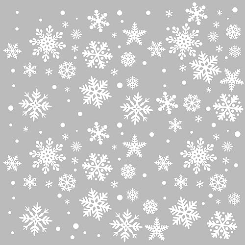 SUPERDANT Weißer Schneeflocken Wandaufkleber Pentagramm Form Schneeflocken Wandaufkleber Abnehmbarer Wandaufkleber Zum Thema „Frozen“ Für Winterparty Wohnzimmer Schlafzimmer Kinderzimmer von SUPERDANT