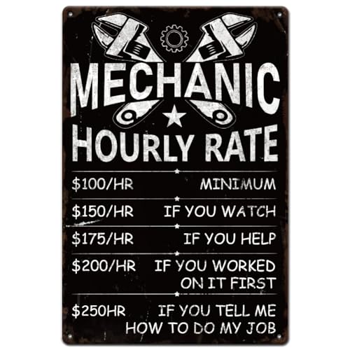 SUPERDANT Blechschild Werkstatt Vintage Metallschild Stundenlohn Plakat Retro Blechschilder Lustige Metall Poster Metallschilder Deko Für Werkstatt Garage Schlafzimmer Man Cave Retro Dekor SUPERDANT Blechschild Werkstatt Vintage Metallschild Stundenlohn Plakat Retro Blechschilder Lustige Metall Poster Metallschilder Deko Für Werkstatt Garage Schlafzimmer Man Cave Retro Dekor von SUPERDANT