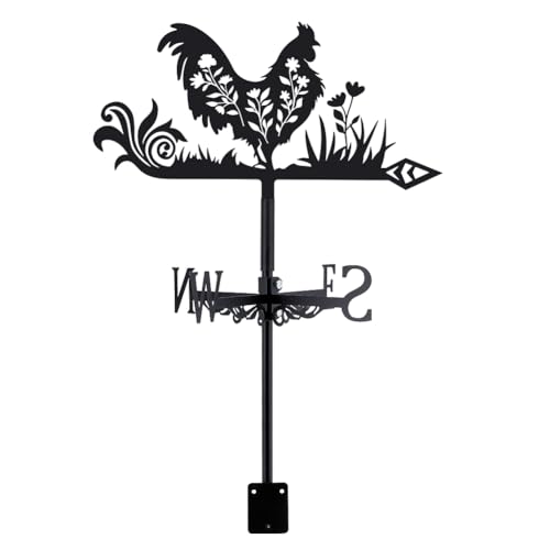 SUPERDANT Wetterhahn Mit Hühnermotiv Flora Huhn Wetterfahne Aus Metall Weather Vane Dekorative Windrichtungsschilder Wetterfahnen Für Bauernhaus Garten Außenbereich Rasen Dachdekoration SUPERDANT Wetterhahn Mit Hühnermotiv Flora Huhn Wetterfahne Aus Metall Weather Vane Dekorative Windrichtungsschilder Wetterfahnen Für Bauernhaus Garten Außenbereich Rasen Dachdekoration von SUPERDANT