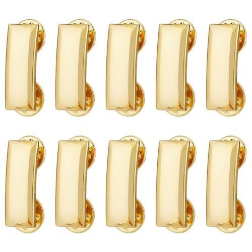SUPERFINDINGS 10 Stück Goldene Kragennadeln Legierung Kragenbroschen Insignien Rangabzeichen Uniformnadel Anzugkragennadel Hemdkragendekoration Kragennadel Für Männer Und Frauen 3x1cm von SUPERFINDINGS