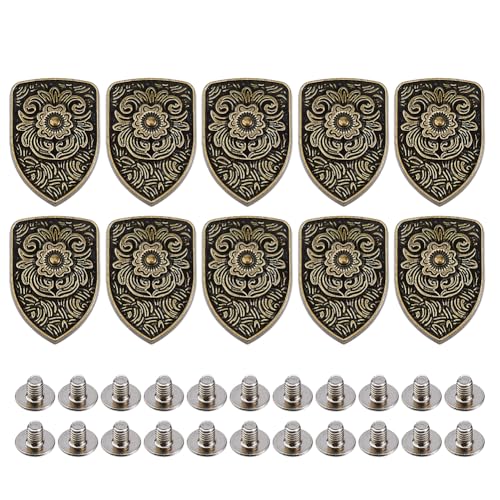 SUPERFINDINGS 10 Stück Legierung Antik Bronze Schraube Nieten Leder Dekorative Nieten Leder Nieten Kit Vintage Metallknopf Ersatz für Kleidung Zubehör DIY Handwerk Dekoration 37,5 x 26 x 6 mm SUPERFINDINGS 10 Stück Legierung Antik Bronze Schraube Nieten Leder Dekorative Nieten Leder Nieten Kit Vintage Metallknopf Ersatz für Kleidung Zubehör DIY Handwerk Dekoration 37,5 x 26 x 6 mm von SUPERFINDINGS