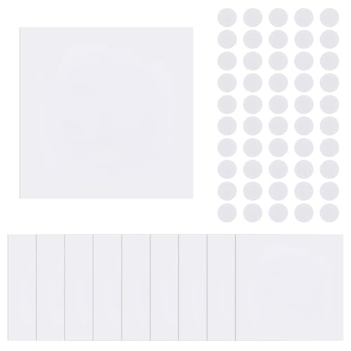 SUPERFINDINGS 10 Stück PP Kunststoff Wandloch Abdeckblätter Mit 100 Stück Kunststoffaufklebern 15.2cm/5.98" PVC Material Staubdichte Abdeckplatte Quadratische Mattierte Leere Platte von SUPERFINDINGS