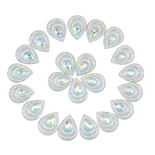 SUPERFINDINGS 100 Stück Klarer Pfauen Strass 17.5x13mm Pfauenschwanz Flache Rückseite Kunstharz Cabochon Tropfenform Pfauenauge Flache Rückseite Für DIY Schmuckherstellung Hochzeitskleid Dekorationen SUPERFINDINGS 100 Stück Klarer Pfauen Strass 17.5x13mm Pfauenschwanz Flache Rückseite Kunstharz Cabochon Tropfenform Pfauenauge Flache Rückseite Für DIY Schmuckherstellung Hochzeitskleid Dekorationen von SUPERFINDINGS
