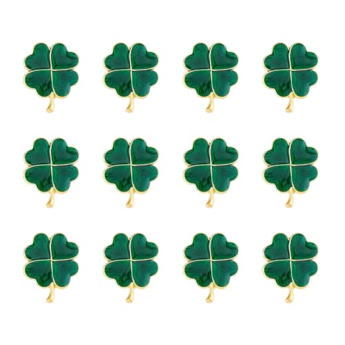 SUPERFINDINGS 12 Stück Dunkelgrüne Vierblättrige Kleeblatt Anstecknadeln Aus Metall Mit Emaille Glück des Irischen Shamrocks Etikett Brosche Aus Legierung Mit Kleeblattverzierung Kleiderdekoration SUPERFINDINGS 12 Stück Dunkelgrüne Vierblättrige Kleeblatt Anstecknadeln Aus Metall Mit Emaille Glück des Irischen Shamrocks Etikett Brosche Aus Legierung Mit Kleeblattverzierung Kleiderdekoration von SUPERFINDINGS