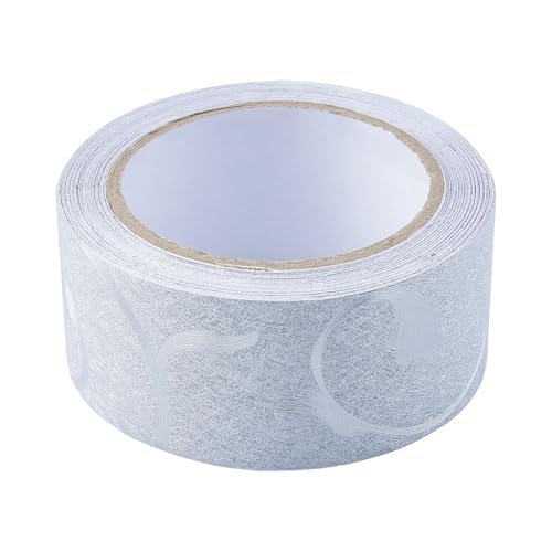 SUPERFINDINGS 15m Tapetenbordüren Wasserdichter PVC Dekorationsbordüre Selbstklebende Silberne Rankenbreite 2cm Silberne Bordürenaufkleber Geeignet Für Badezimmer Wohnzimmer Küche von SUPERFINDINGS