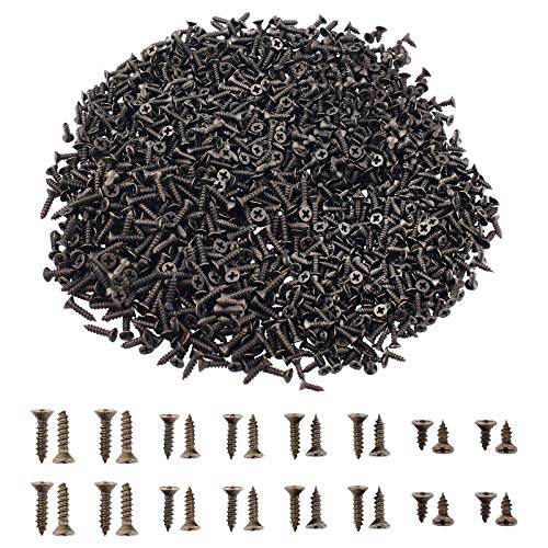 SUPERFINDINGS 1600PCS 4mm 4 Größen Antik Bronze Kreuzschlitzschrauben Eisen Flachkopf Selbstschneidende Schrauben Holzschraube Elektronisches Zubehör SUPERFINDINGS 1600PCS 4mm 4 Größen Antik Bronze Kreuzschlitzschrauben Eisen Flachkopf Selbstschneidende Schrauben Holzschraube Elektronisches Zubehör von SUPERFINDINGS