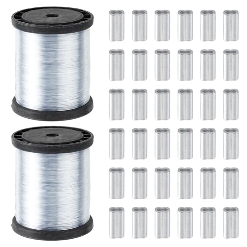 SUPERFINDINGS 2 Rollen Starker Aufhängedraht 0.8mm Transparent Unsichtbarer Aufhängedraht Angeldraht Mit 200 Aluminium Crimphülsen Bilderrahmendraht Transparente Angelschnur SUPERFINDINGS 2 Rollen Starker Aufhängedraht 0.8mm Transparent Unsichtbarer Aufhängedraht Angeldraht Mit 200 Aluminium Crimphülsen Bilderrahmendraht Transparente Angelschnur von SUPERFINDINGS