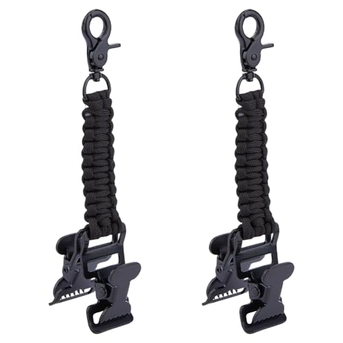 SUPERFINDINGS 2 Stück Doppelendige Taktische Handschuhclips Arbeiter Handschuhclip Handschuhhalter Mit Elastischem Karabinerhaken Und Schwarzem Riemen Handschuhe Hut Handtuchhalter von SUPERFINDINGS