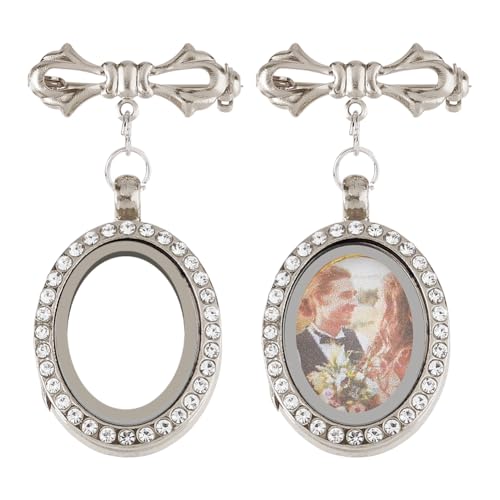 SUPERFINDINGS 2 Stück Hochzeitsstrauß Foto Charm Bouquet Foto Medaillon Charms Messing Braut Broschen Silber Fliege Hochzeit Gedenkbroschen Pins Oval Rahmen Pin Brosche SUPERFINDINGS 2 Stück Hochzeitsstrauß Foto Charm Bouquet Foto Medaillon Charms Messing Braut Broschen Silber Fliege Hochzeit Gedenkbroschen Pins Oval Rahmen Pin Brosche von SUPERFINDINGS