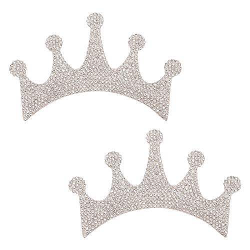 SUPERFINDINGS 2 Stücke Kristall Prinzessin Krone Auto Aufkleber Bling Krone Auto Emblem Glas Strass Krone Aufkleber Wasserdicht Für Autos Stoßstange Fenster Laptops, 65x100 mm von SUPERFINDINGS