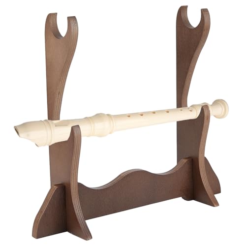 SUPERFINDINGS 2 Stufiger Flötenständer Flötenhalter Aus Holz Ständer Display Schwertständer Rack Für Rockhouse Flötenhalter Katana Ständer Für Die Heimpräsentation 28x7.2x24.2cm (Kamel) von SUPERFINDINGS