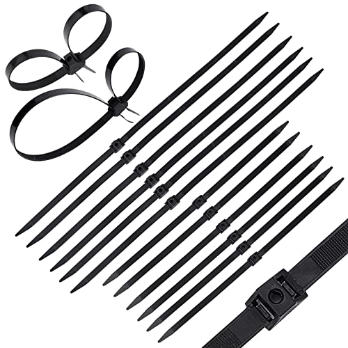SUPERFINDINGS 20 Stück 2 Stil Kabelbinder Kabel Einweg Hochleistungs Kabelbinder Kunststoff Kabelbinder Doppelte Polizei Verschlussmanschetten Flex Krawatte Schwarze Krawatten Fesseln Kabelbinder von SUPERFINDINGS